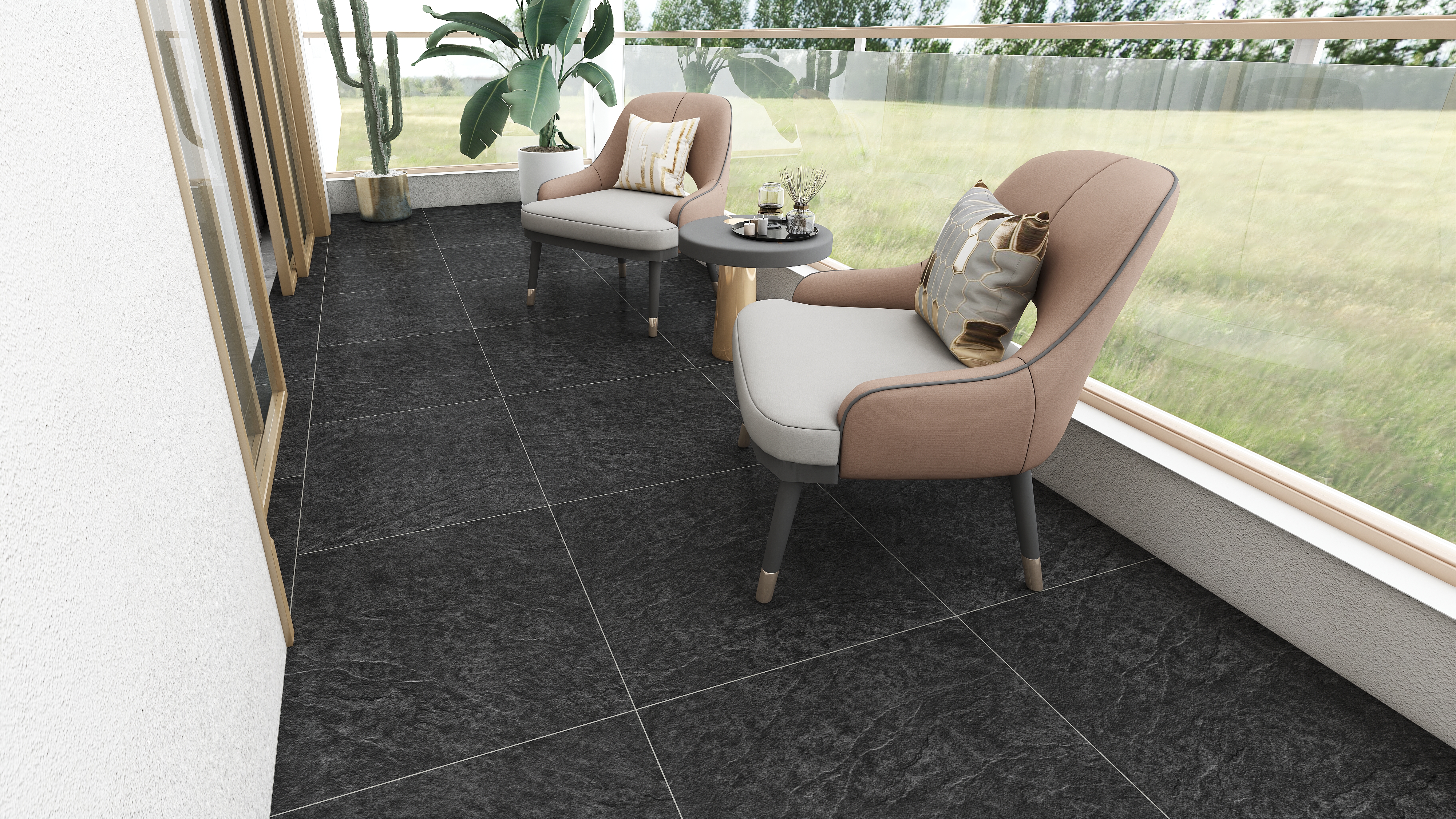 paving tiles on the terrace