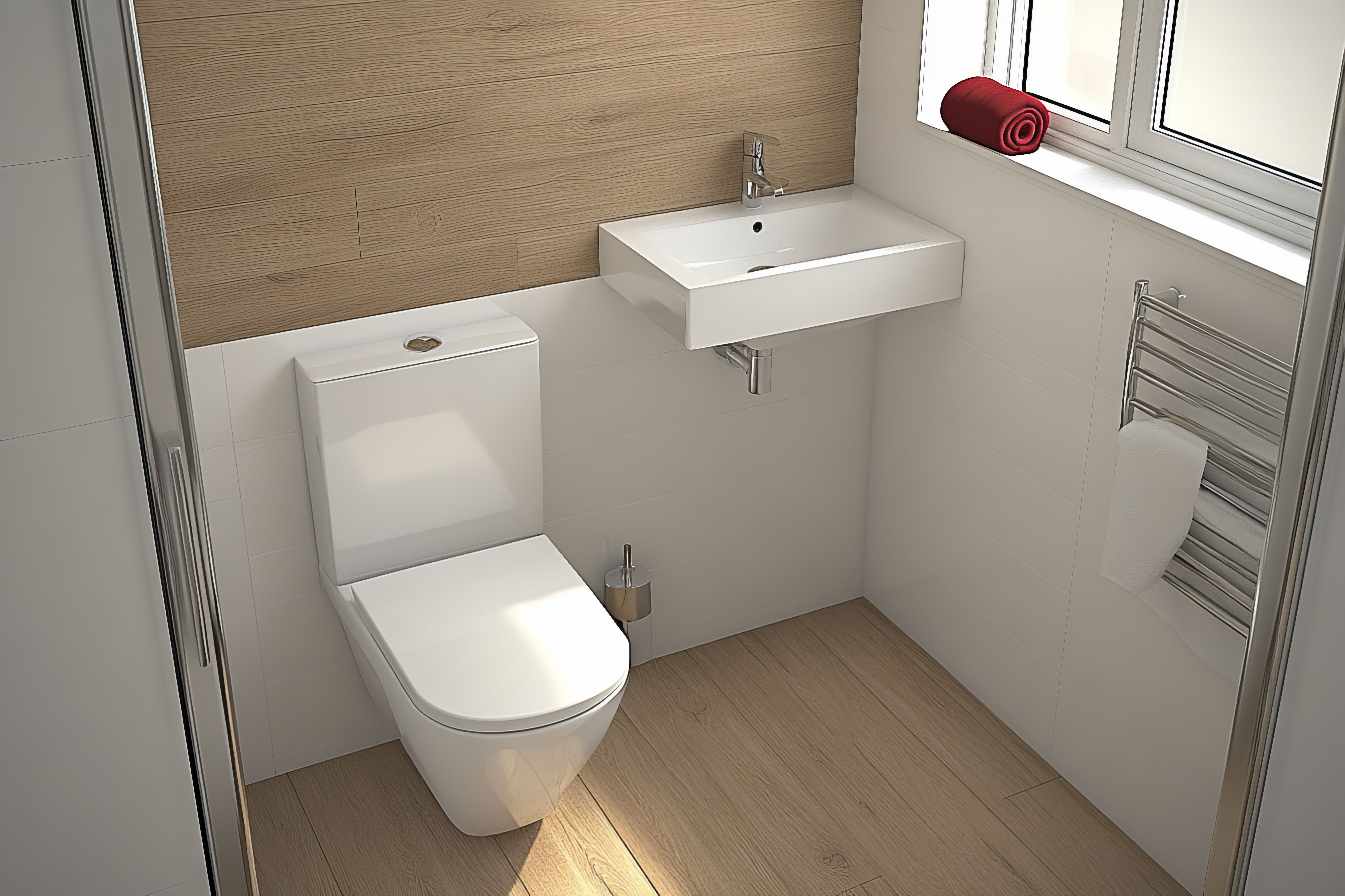 litet badrum i en lägenhet