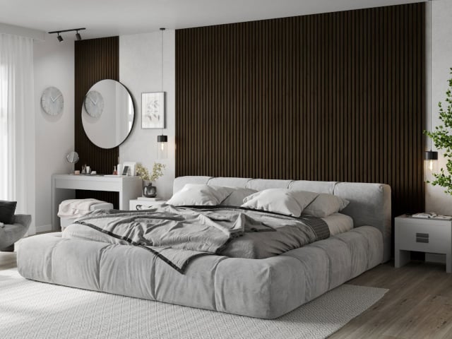 Lamele wenge w sypialni