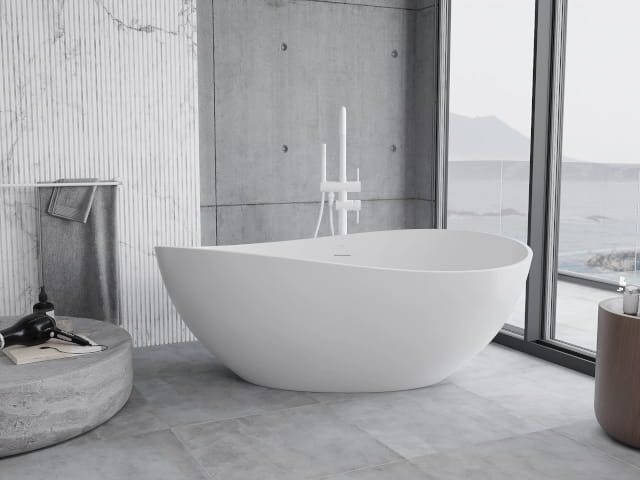 Płytki gresowe tarasowe 60x60 w łazience i na zewnątrz