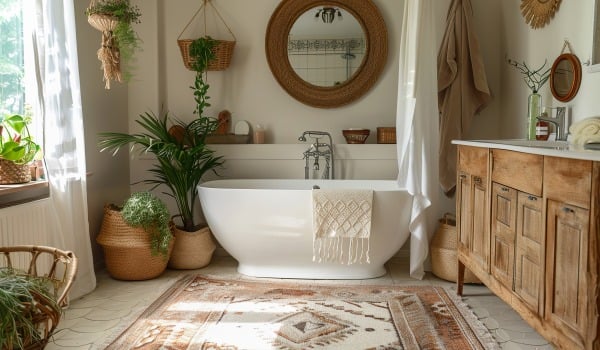 Łazienka w stylu boho, czyli prywatna strefa wellness