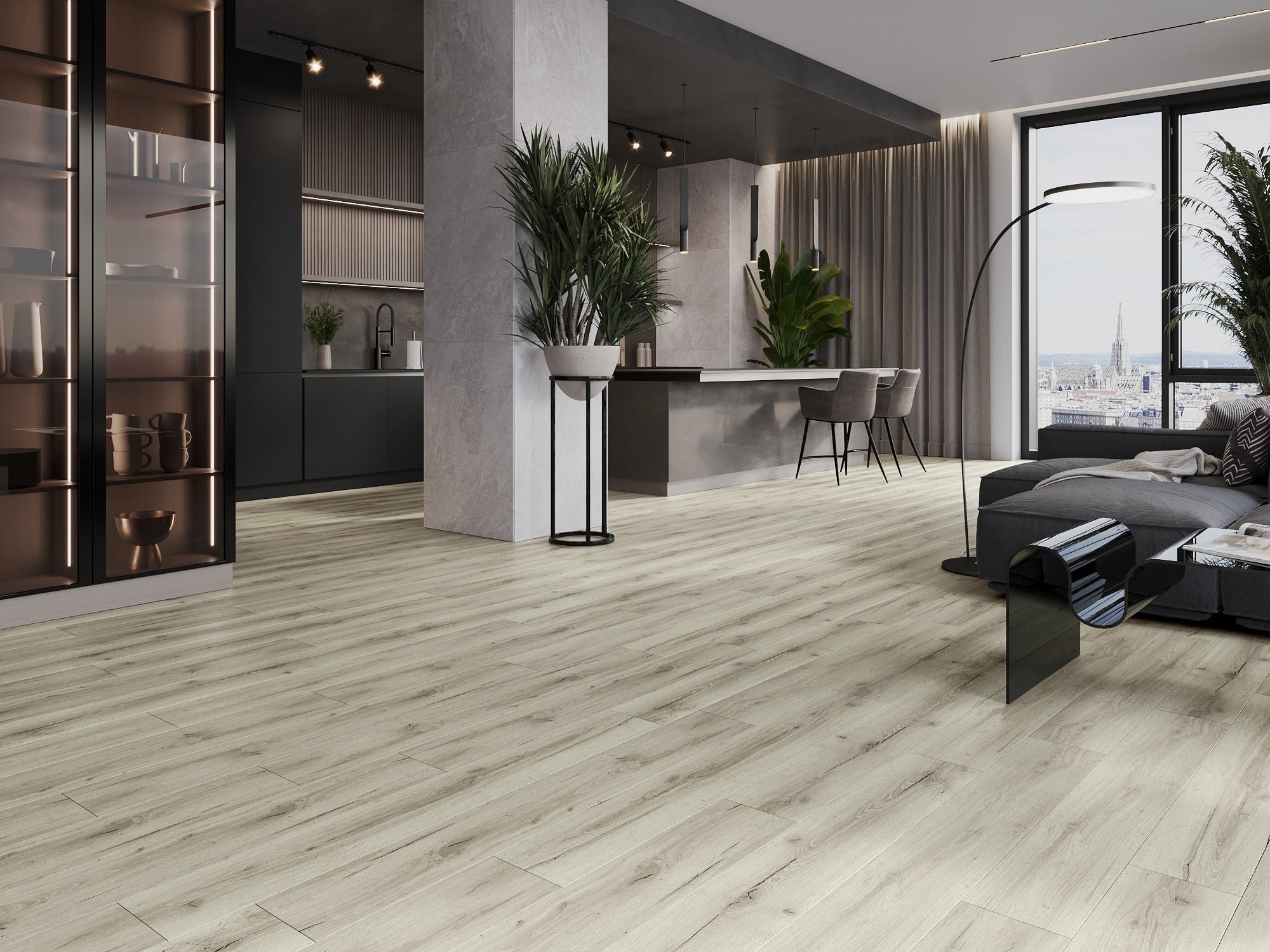 Luksusowe panele winylowe w kuchni i salonie